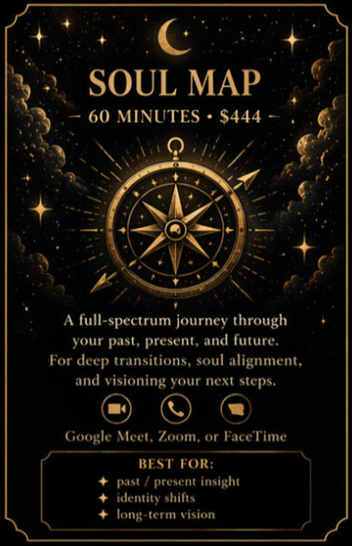 Soul Map live tarot session, 90 minutes, $555
